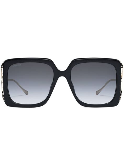 gucci rectangular frame web sunglasses|Gucci oversize rectangular sunglasses.